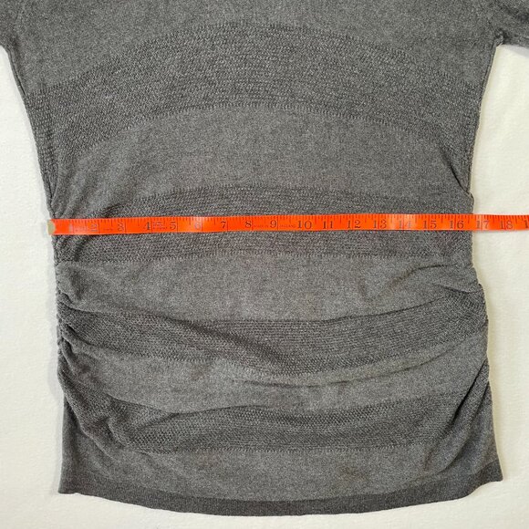 Debbie Morgan Charcoal Gray Cowl Neck Tunic Sweater Long Sleeves Ruched Size L - Picture 7 of 14